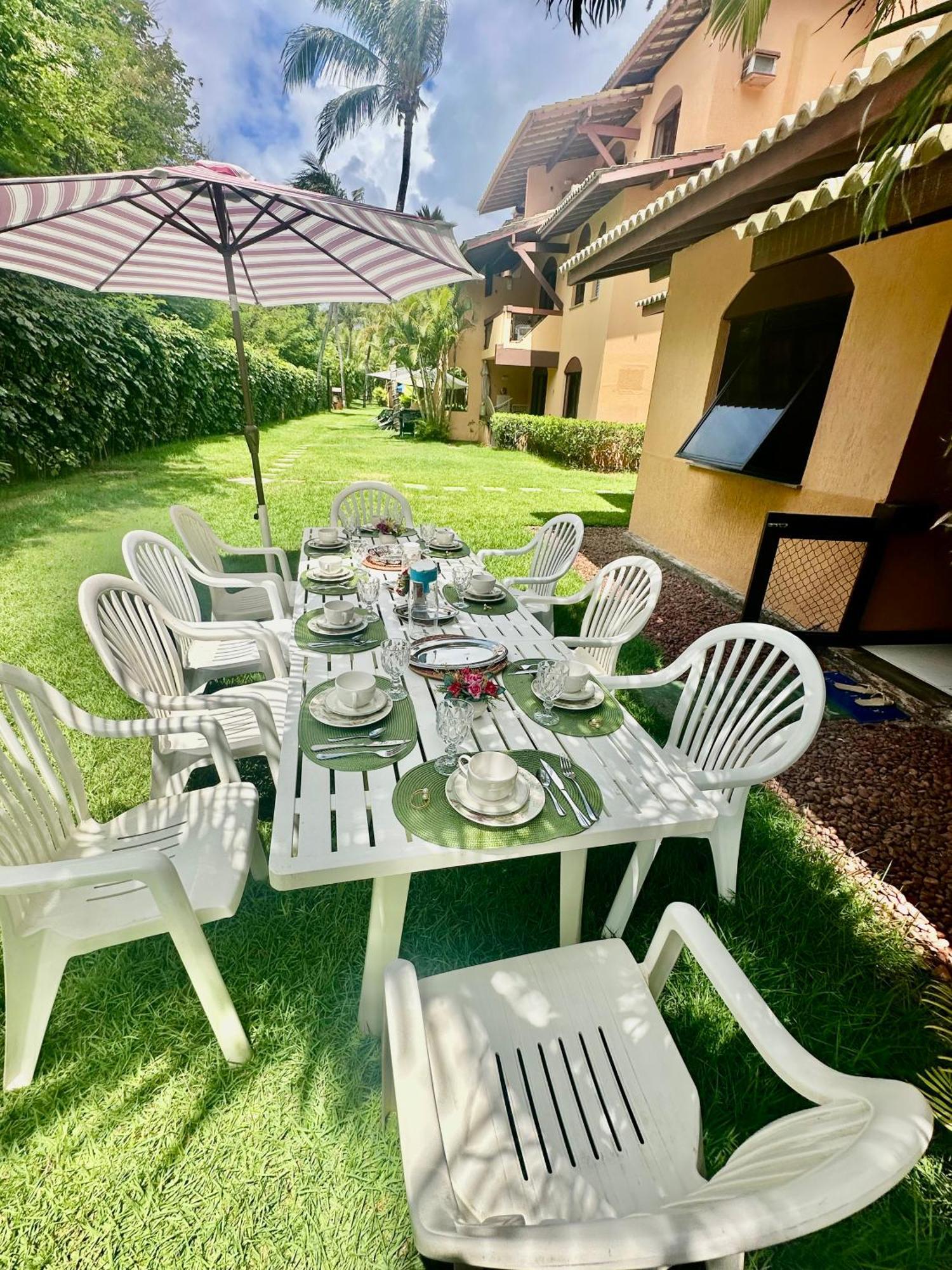 Flat Guarajuba 4 Quartos Terreo A Beira Mar - Pe Na Areia - Governanca Com Arrumadeira E Wi Fi Inclusos Camassari Екстер'єр фото
